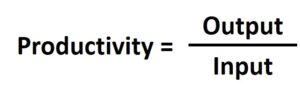 Productivity = Output/Input