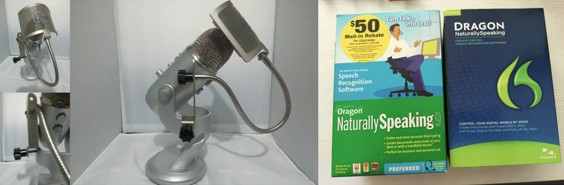 Dragon NaturallySpeaking software and Blue Yeti microphone